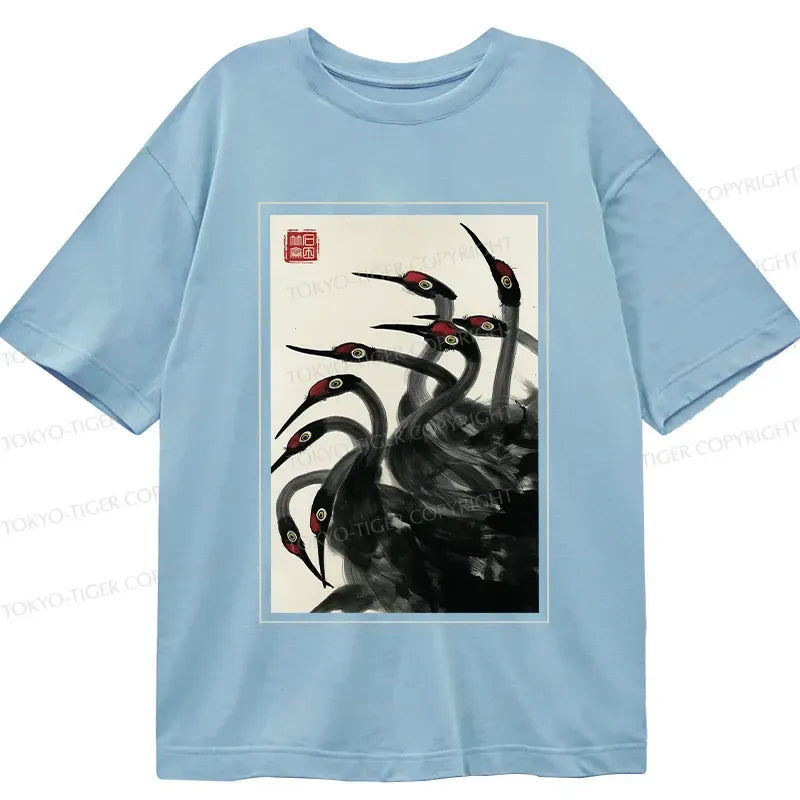 Vintage Red Crowned Crane Classic Tee