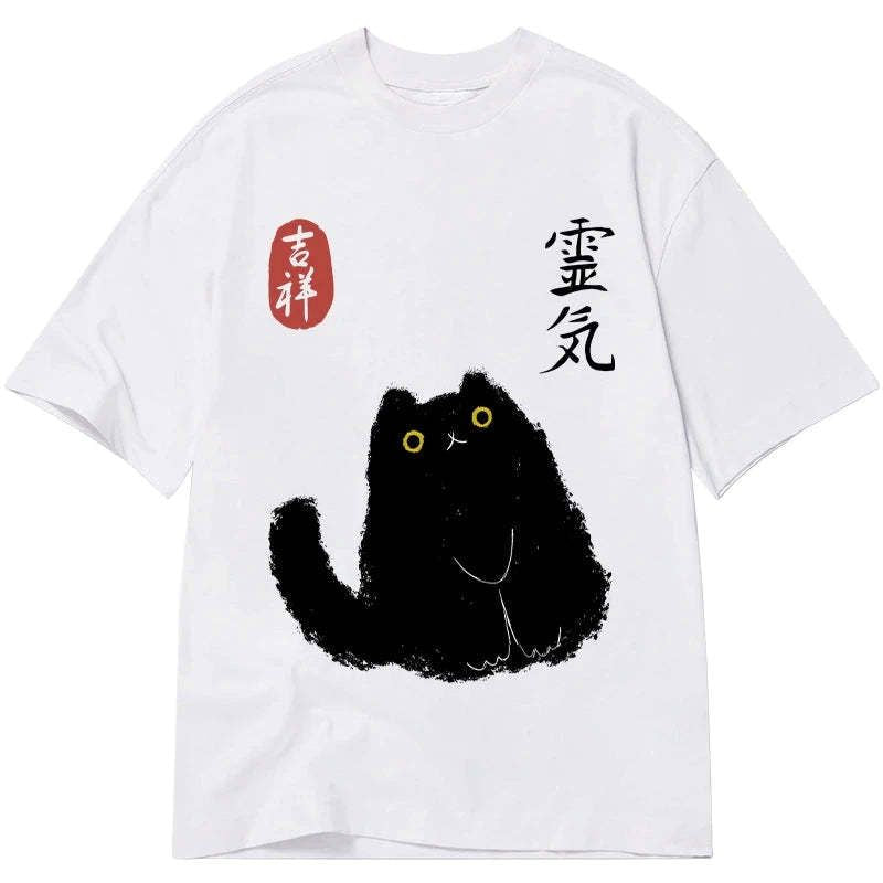 comfortable black cat t shirt unisex