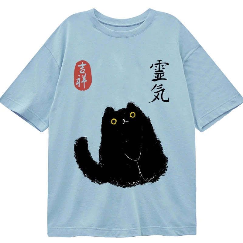 comfortable black cat t shirt unisex