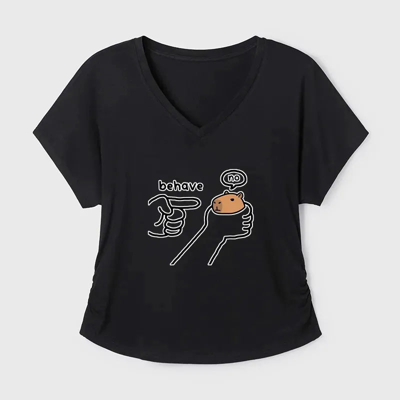 Capybara Dolman Sleeve T-Shirt for Women