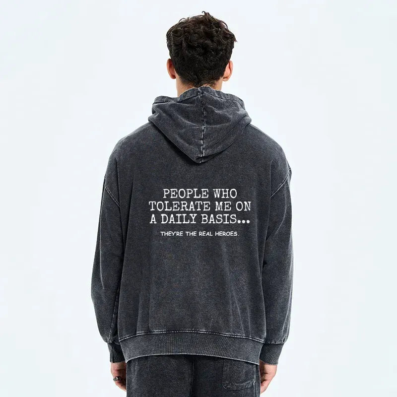 Kyoto Lion Washed Zip Hoodie for Daily Wear