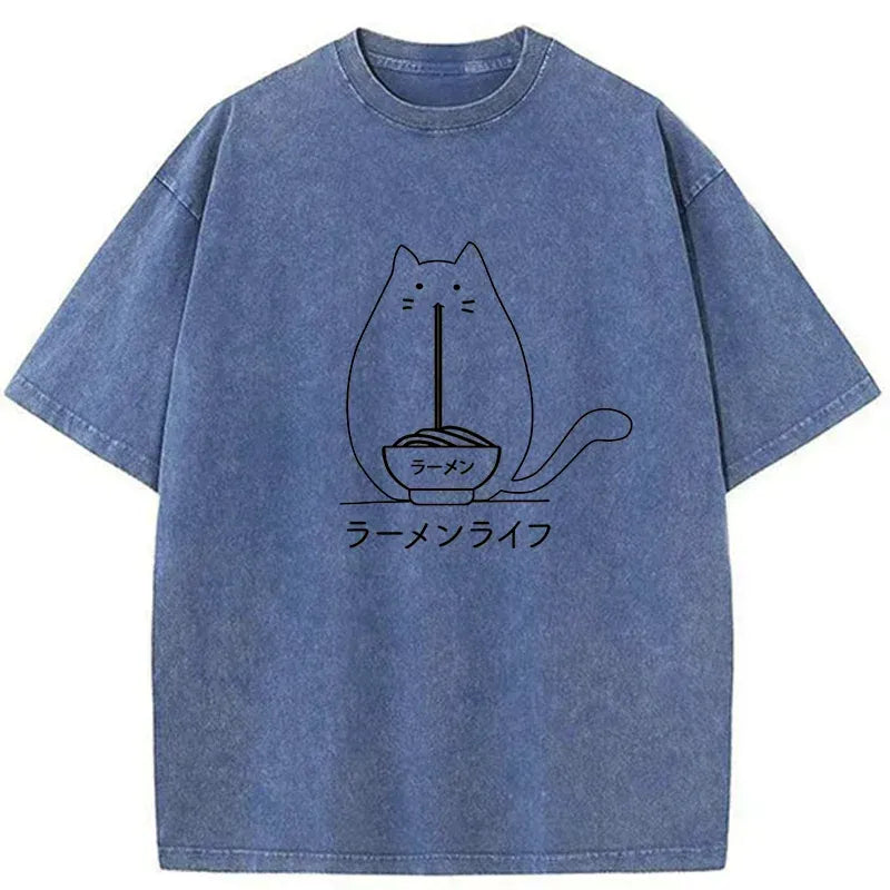 japanese cat t-shirt for summer travel