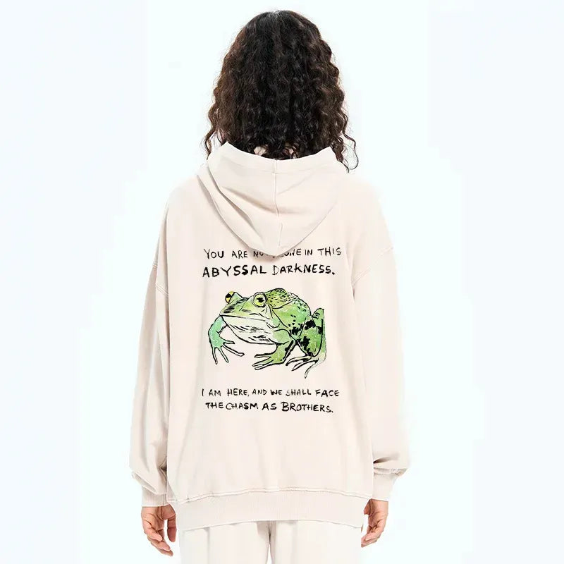 Kyoto-Lion Support Your Frog Friends Washed Zip Hoodie