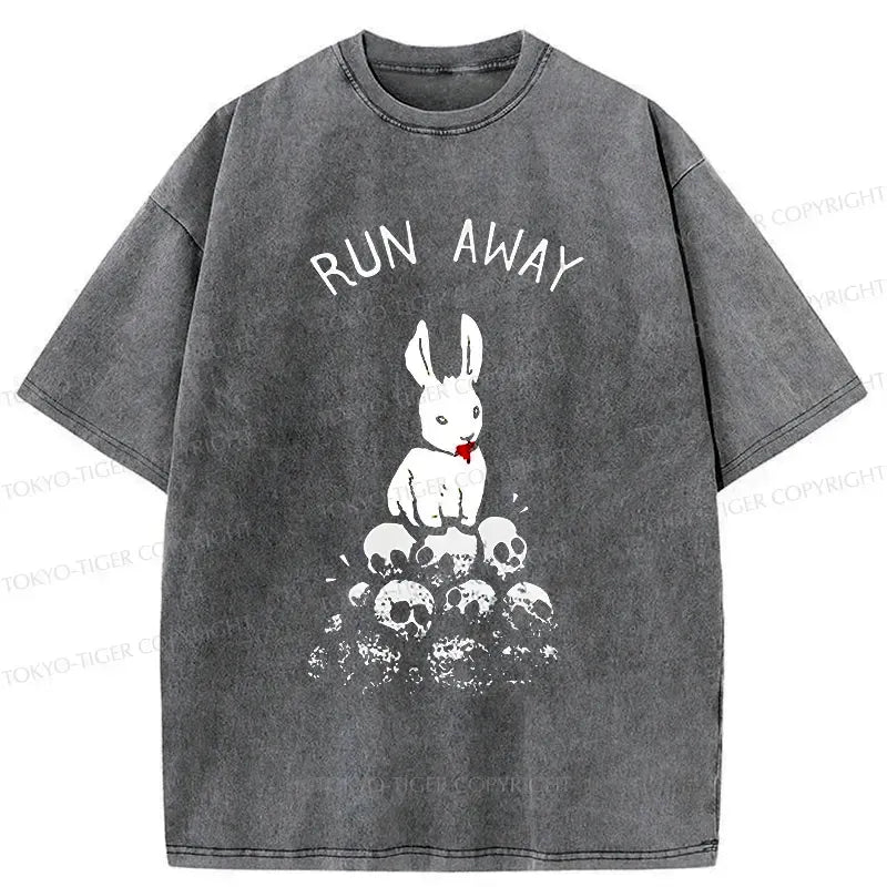 kyoto lion man eating rabbit washed t shirt