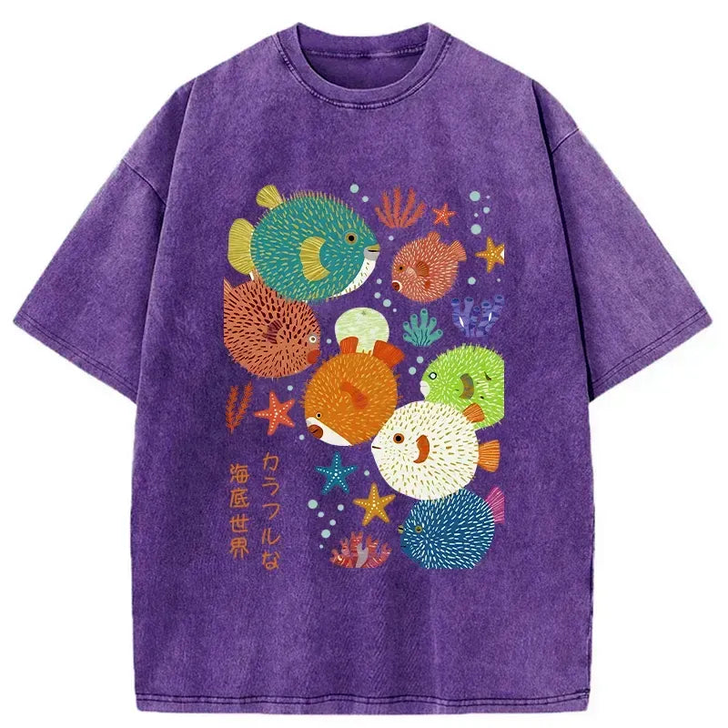 Japanese Fish Kanji Washed T-Shirt