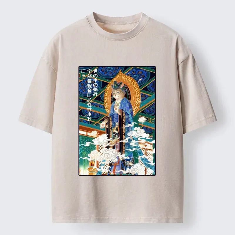 Unisex Cotton Cat Tee for Daily Wear