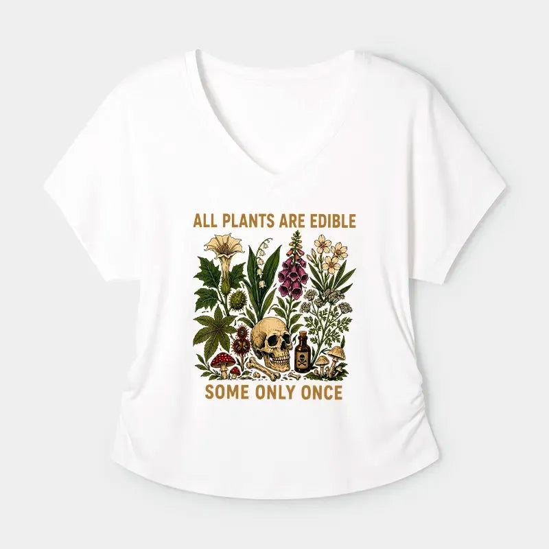 Kyoto-Lion Edible Plants Some Only Once Joke Modal Dolman Sleeve T-Shirt
