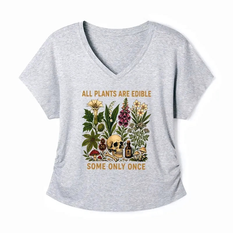 Kyoto-Lion Edible Plants Some Only Once Joke Modal Dolman Sleeve T-Shirt