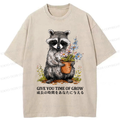 Kyoto-Lion Nurture with the Raccoon: Growth Takes Time Washed T-Shirt