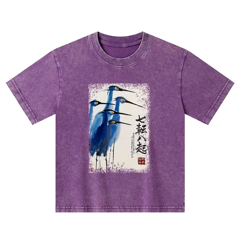 Japanese washed t-shirt for kids daily wear