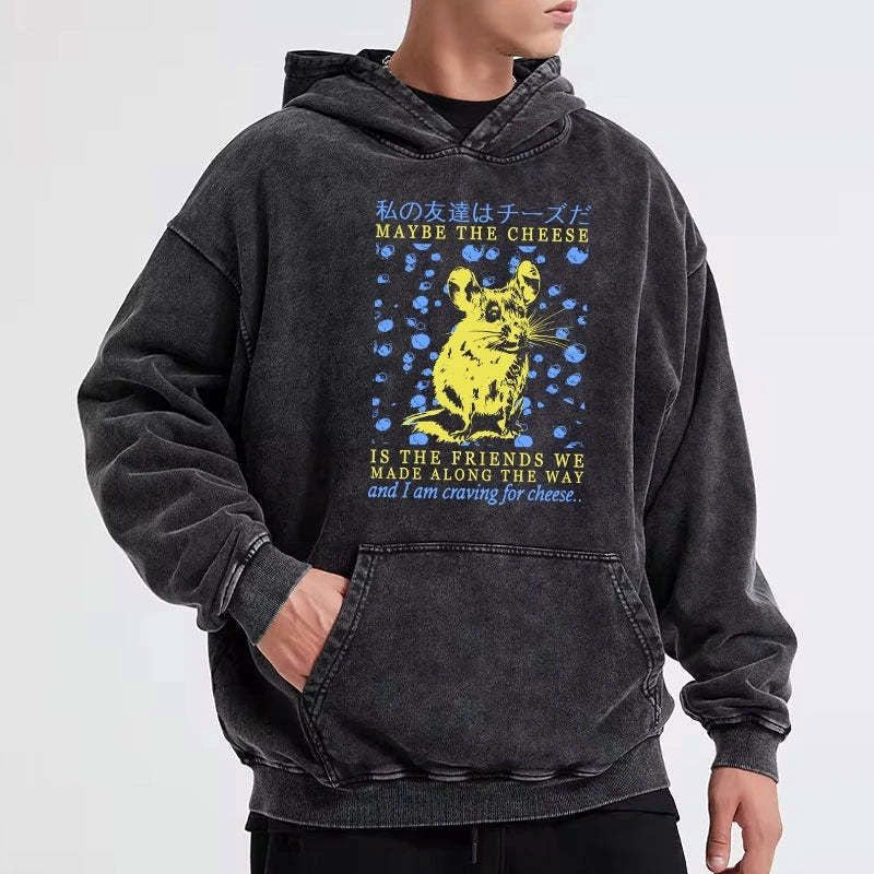 Kyoto-Lion My Friend Is Cheese Washed Hoodie