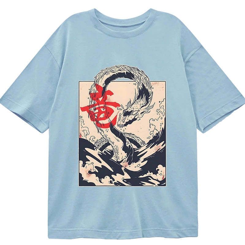 Retro Japanese Dragon Tee Free Shipping