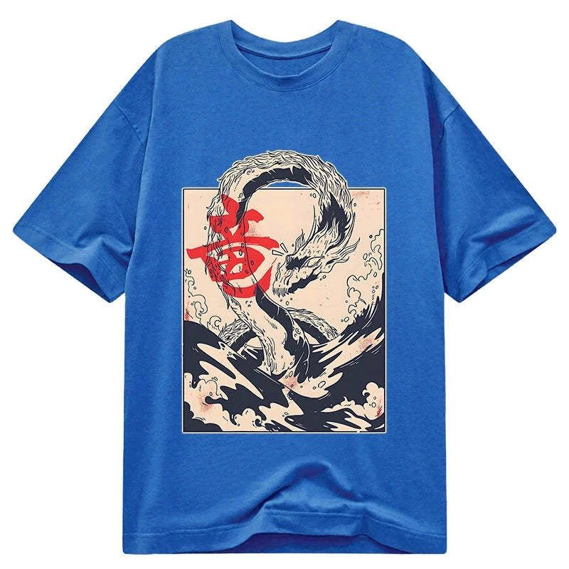 Retro Japanese Dragon Tee Free Shipping