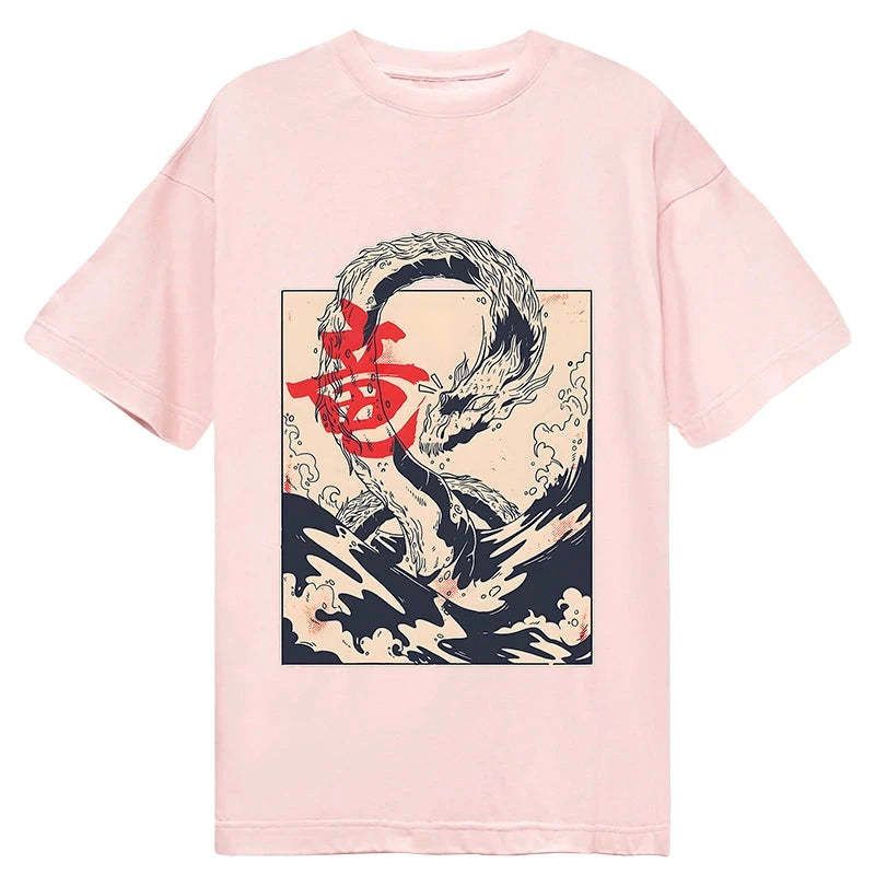 Retro Japanese Dragon Tee Free Shipping