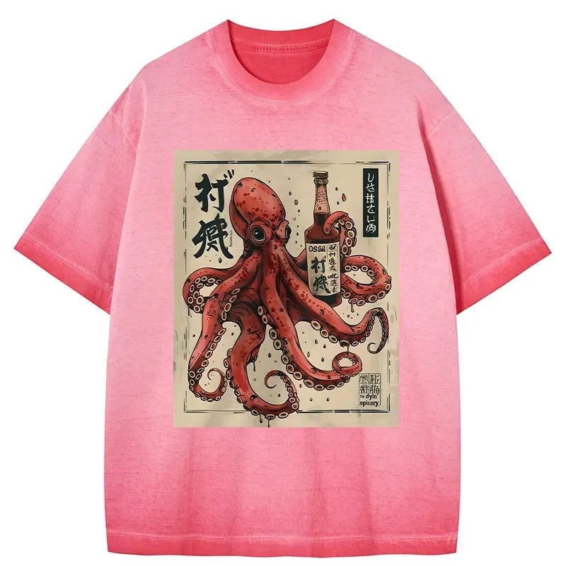 Japanese octopus gradient washed t-shirt
