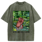 Kyoto-Lion A New Addition To Monet's Garden Washed T-Shirt