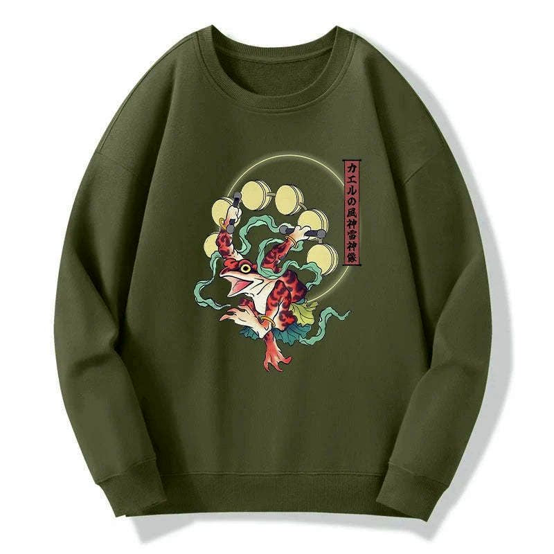 Kyoto-Lion Frog Monster Japanese Sweatshirt
