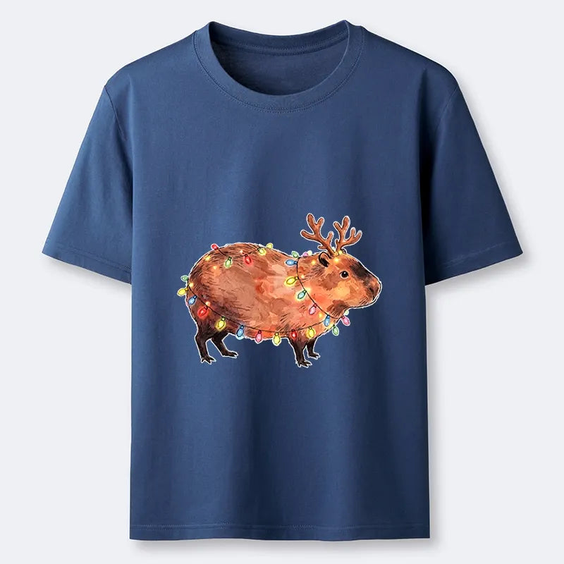 Kyoto-Lion Christmas Capybara Glow Classic T-Shirt