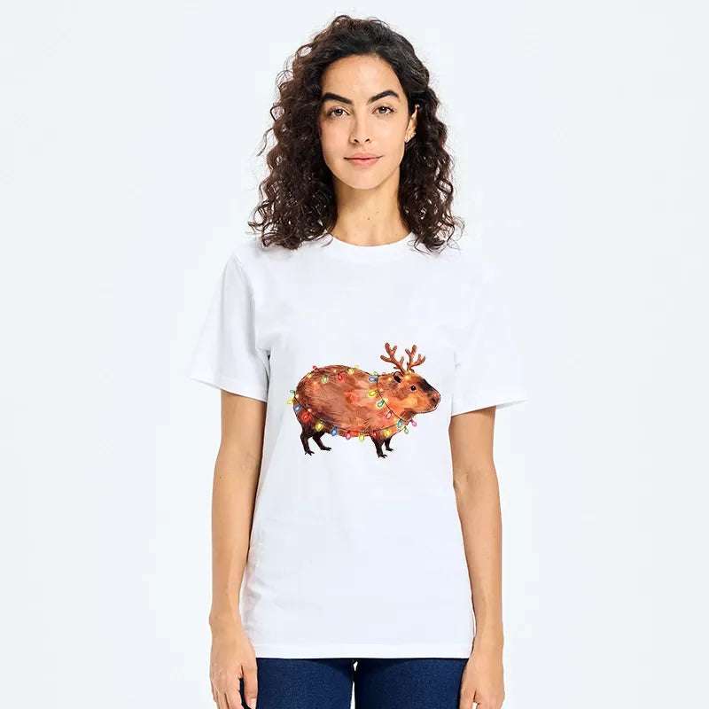 Kyoto-Lion Christmas Capybara Glow Classic T-Shirt