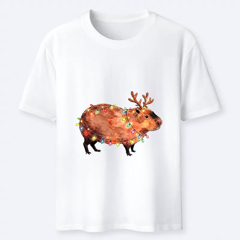 Kyoto-Lion Christmas Capybara Glow Classic T-Shirt