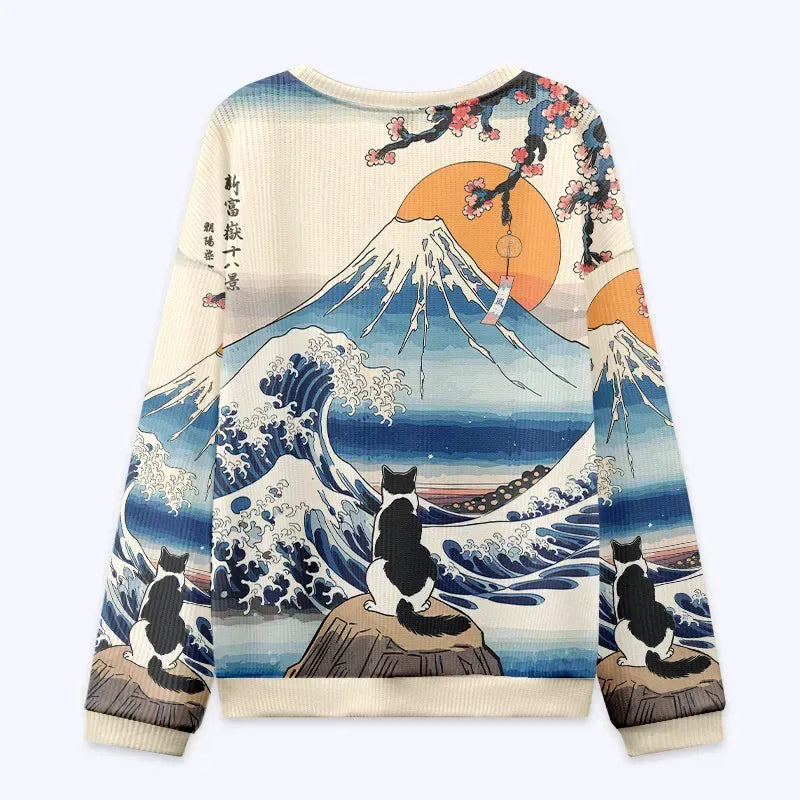 ugly cat christmas sweatshirt unisex on sale