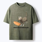 Kyoto-Lion Microwaved Hot Dog Washed T-Shirt
