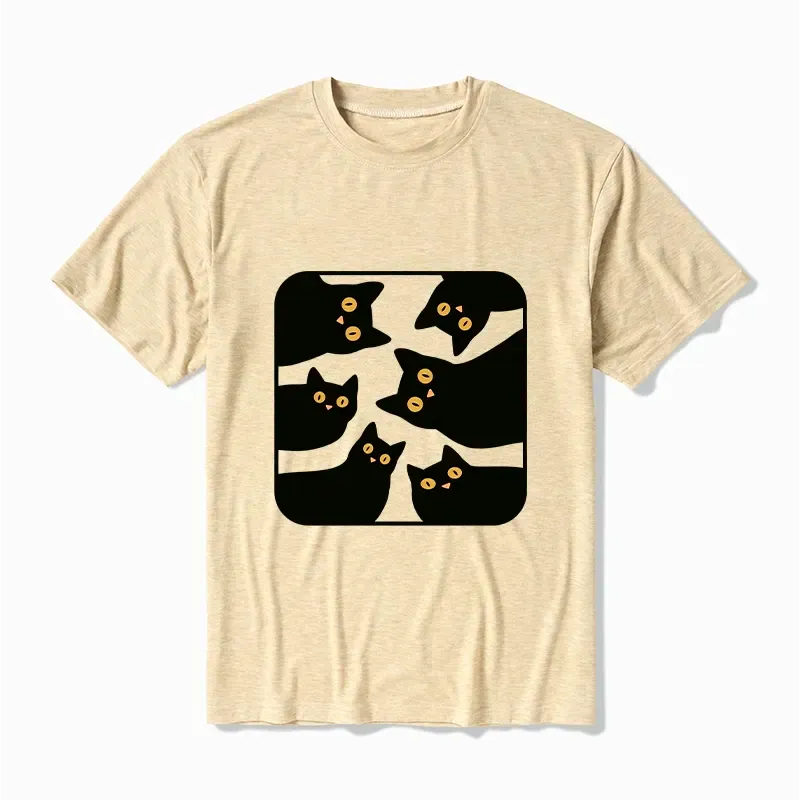 Kyoto-Lion Cats Are Watching You Cotton Blend T-Shirt