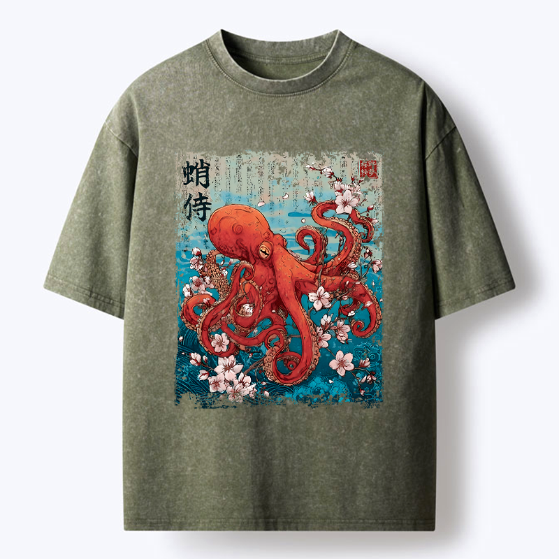Kyoto-Lion The Eight-Armed Samurai Washed T-Shirt