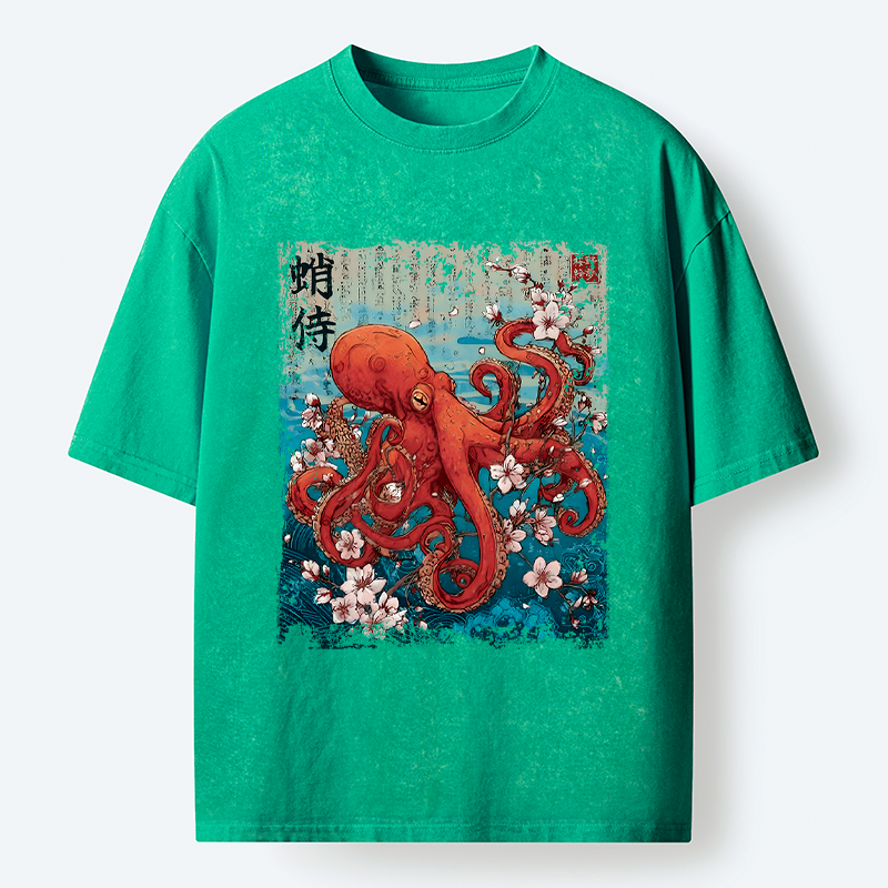 Kyoto-Lion The Eight-Armed Samurai Washed T-Shirt