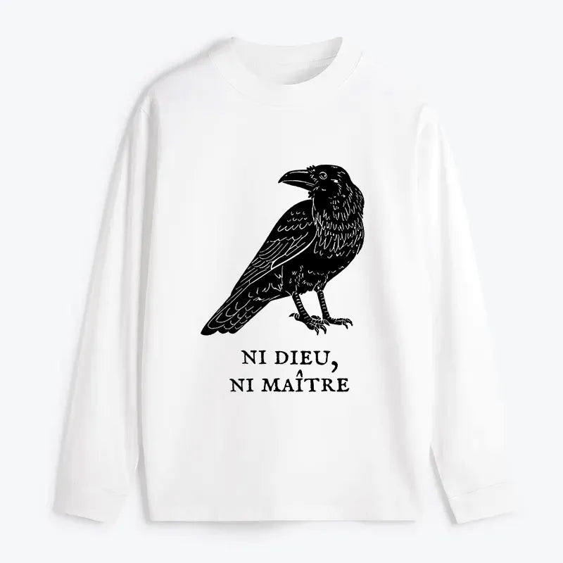 comfortable crow graphic t-shirt