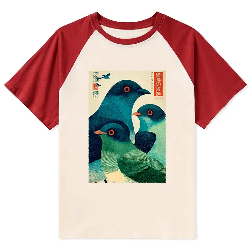 Kyoto-Lion Petrels Of The Painted Sea Raglan T-shirt