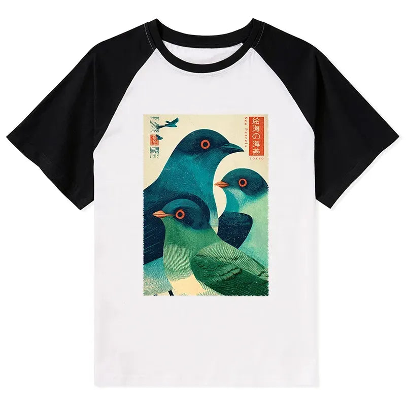 Kyoto Lion Japanese Culture Cotton Raglan Shirt