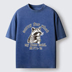Kyoto-Lion Raccoon My Face Said Meme Washed T-Shirt