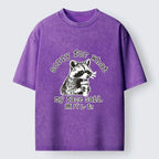 Kyoto-Lion Raccoon My Face Said Meme Washed T-Shirt