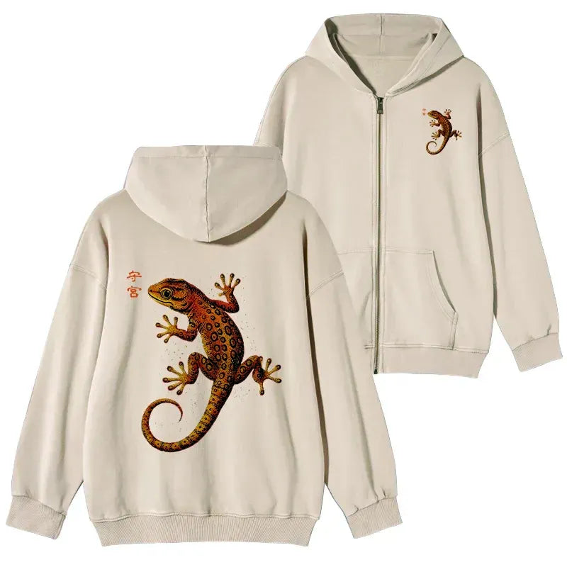 japanese style gecko hoodie for gift