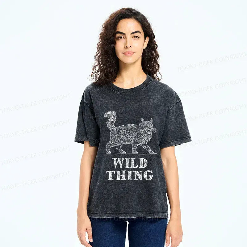 Washed Japanese Cat T-Shirt Free Shipping