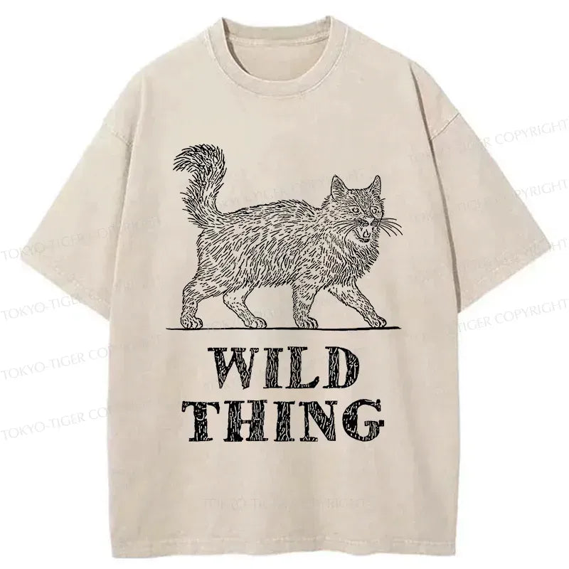 Japanese Wild Cat Washed T-Shirt