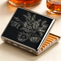 Floral Stainless Steel Cigarette Case for Travel