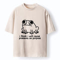 Kyoto-Lion Funny Frog Quote Washed T-Shirt