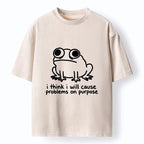 Kyoto-Lion Funny Frog Quote Washed T-Shirt