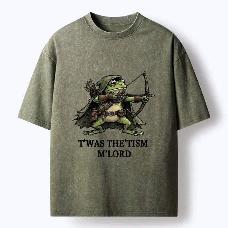 Kyoto-Lion Funny Autism Archer Frog Meme Washed T-Shirt