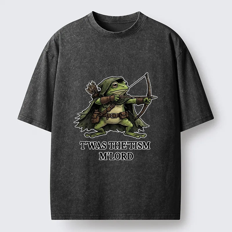 Kyoto-Lion Funny Autism Archer Frog Meme Washed T-Shirt