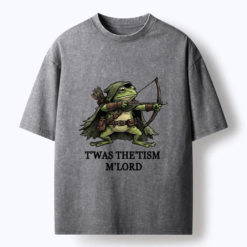 Kyoto-Lion Funny Autism Archer Frog Meme Washed T-Shirt