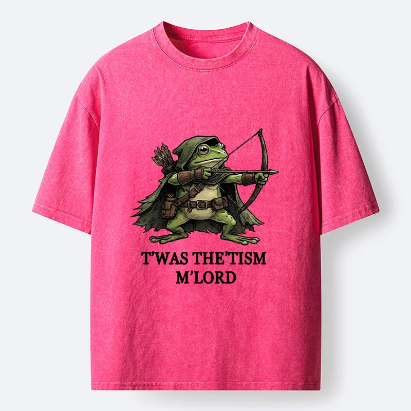 Kyoto-Lion Funny Autism Archer Frog Meme Washed T-Shirt