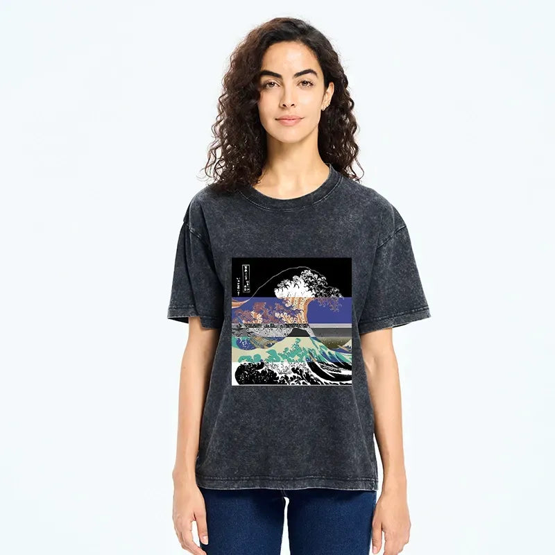 Japanese Vintage Washed T-Shirt for Streetwear