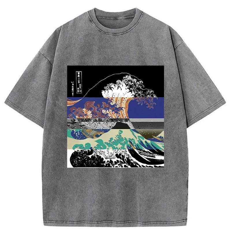 Japanese Vintage Washed T-Shirt for Streetwear
