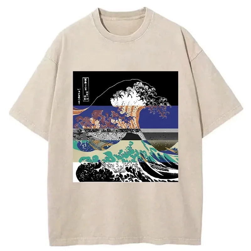 Japanese Vintage Washed T-Shirt for Streetwear