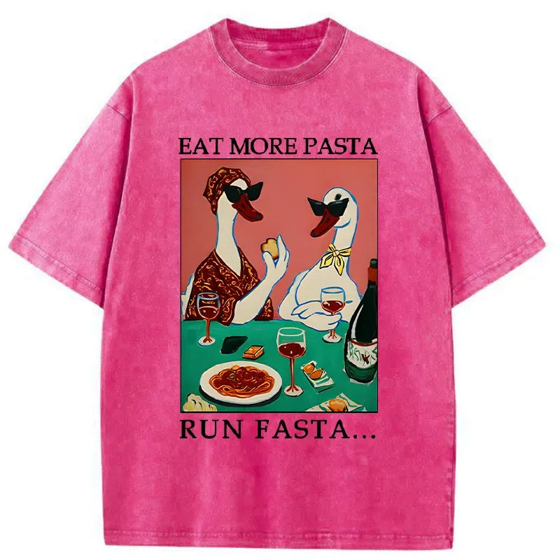 Kyoto-Lion Eat More Pizza Washed T-Shirt