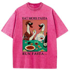Kyoto-Lion Eat More Pizza Washed T-Shirt