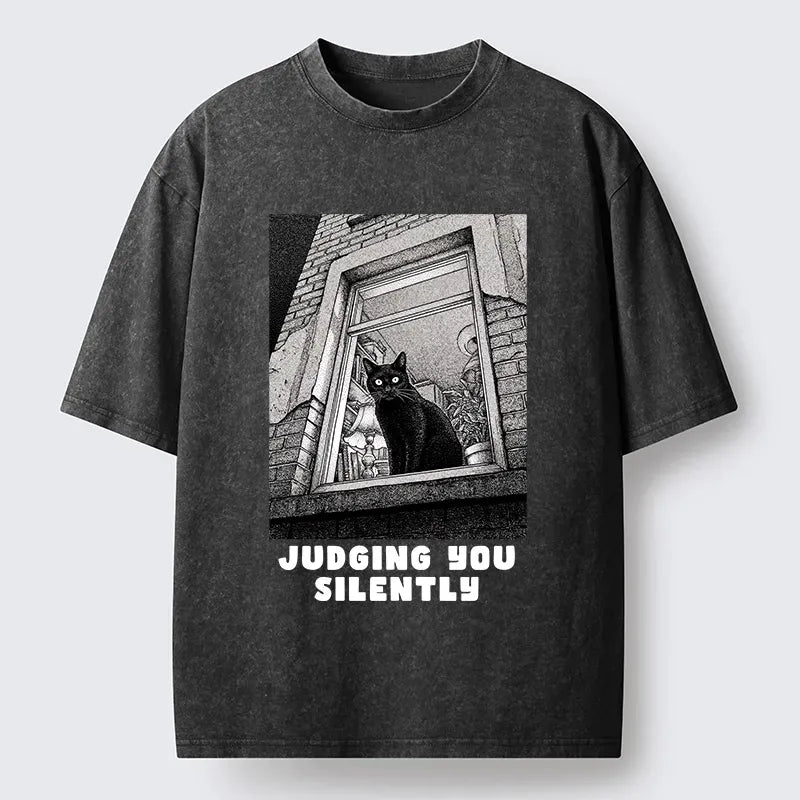 Japanese Ukiyo-e Black Cat Tee for Summer
